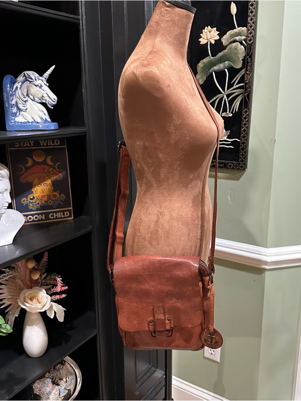 Harbour 2nd “Up‑Casey” Cognac Leather Crossbody Bag